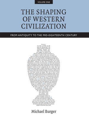 cover image of The Shaping of Western Civilization, Volume I